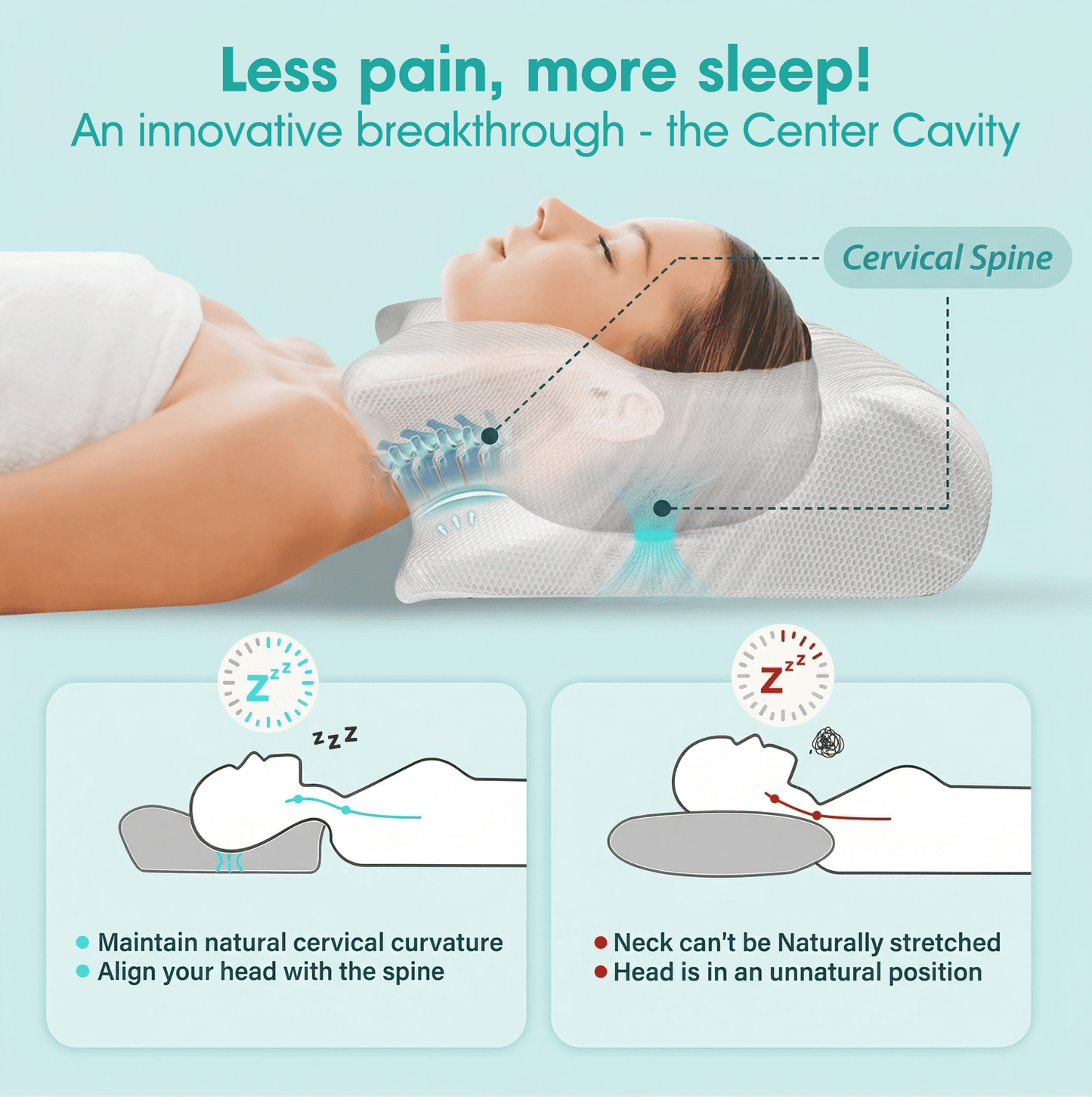 RevitaSpine™ NightAlign Cervical Pillow